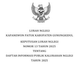 Daftar Informasi Publik Kalurahan Nglegi Tahun 2025